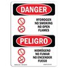 Signmission Safety Sign, OSHA, 18" Height, Aluminum, Hydrogen No Smoking No Open Flames Spanish OS-DS-A-1218-VS-1371